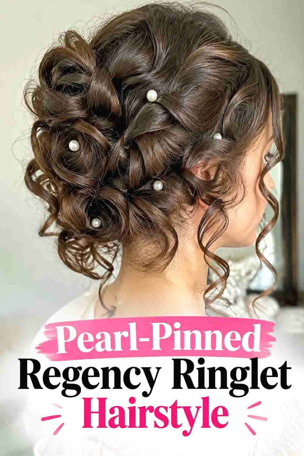 7. Pearl Pinned Regency Ringlet Hairstyle