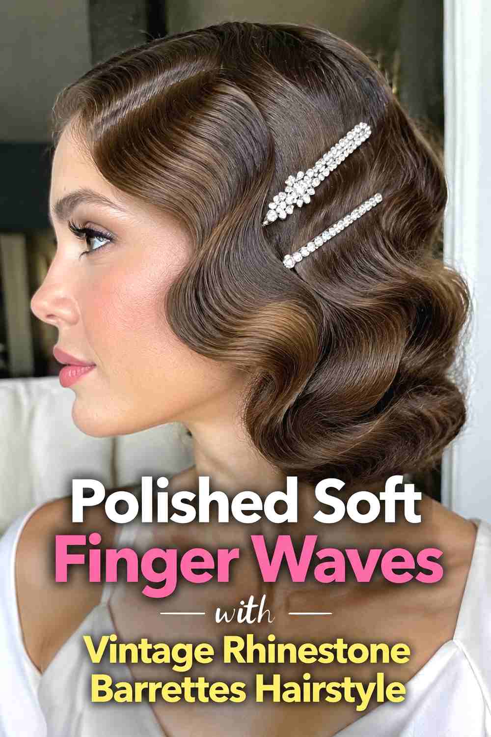 3. Polished Soft Finger Waves With Vintage Rhinestone Barrettes Hairstyle