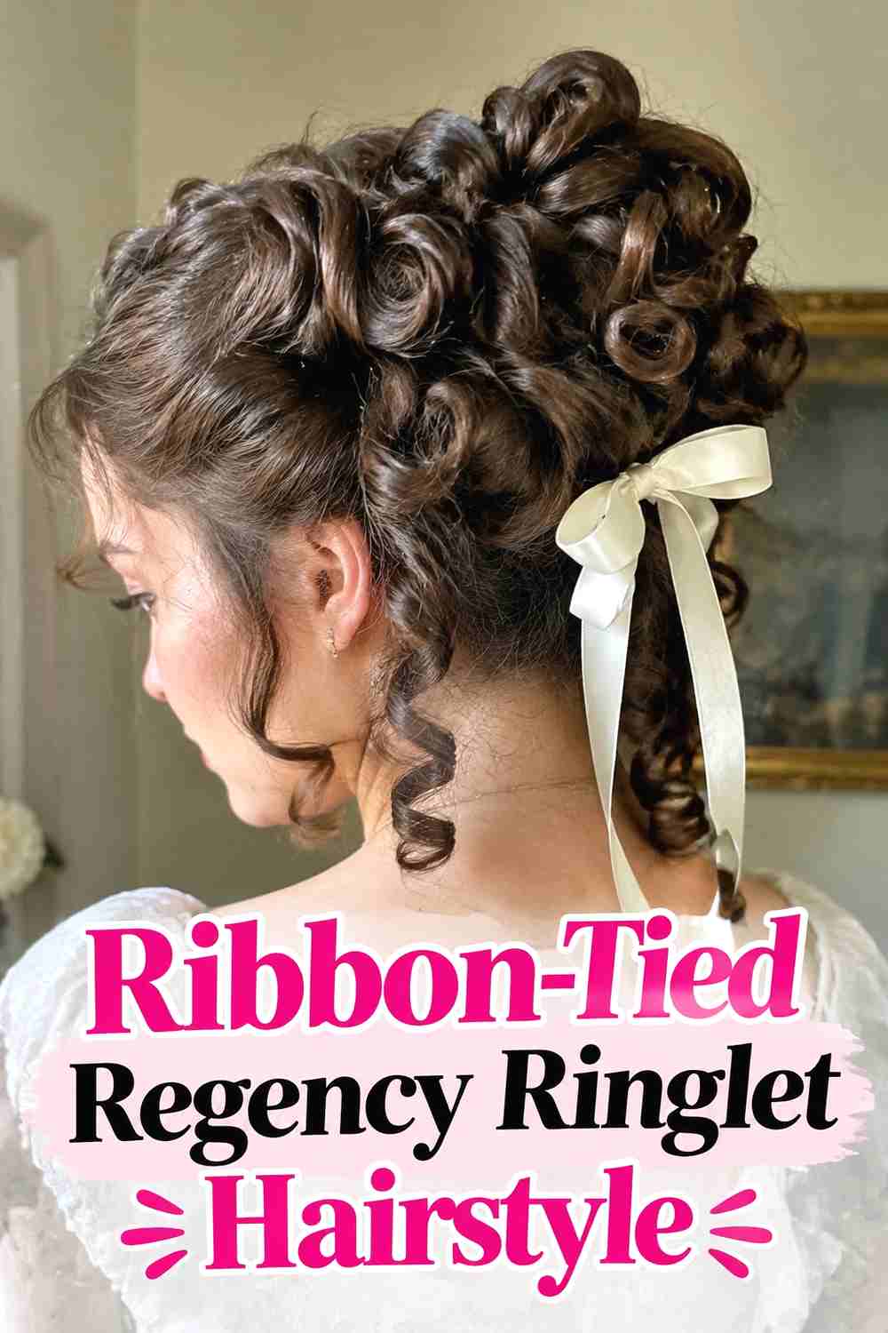 4. Ribbon Tied Regency Ringlet Hairstyle