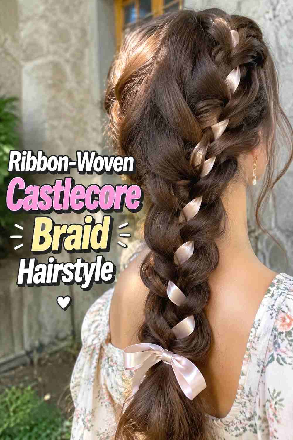4. Ribbon Woven Castlecore Braid Hairstyle