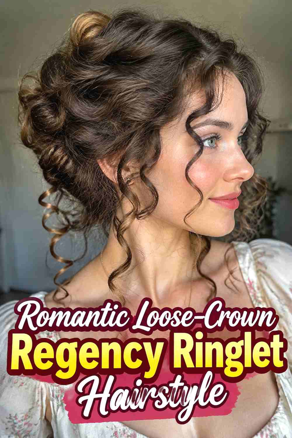 13. Romantic Loose Crown Regency Ringlet Hairstyle