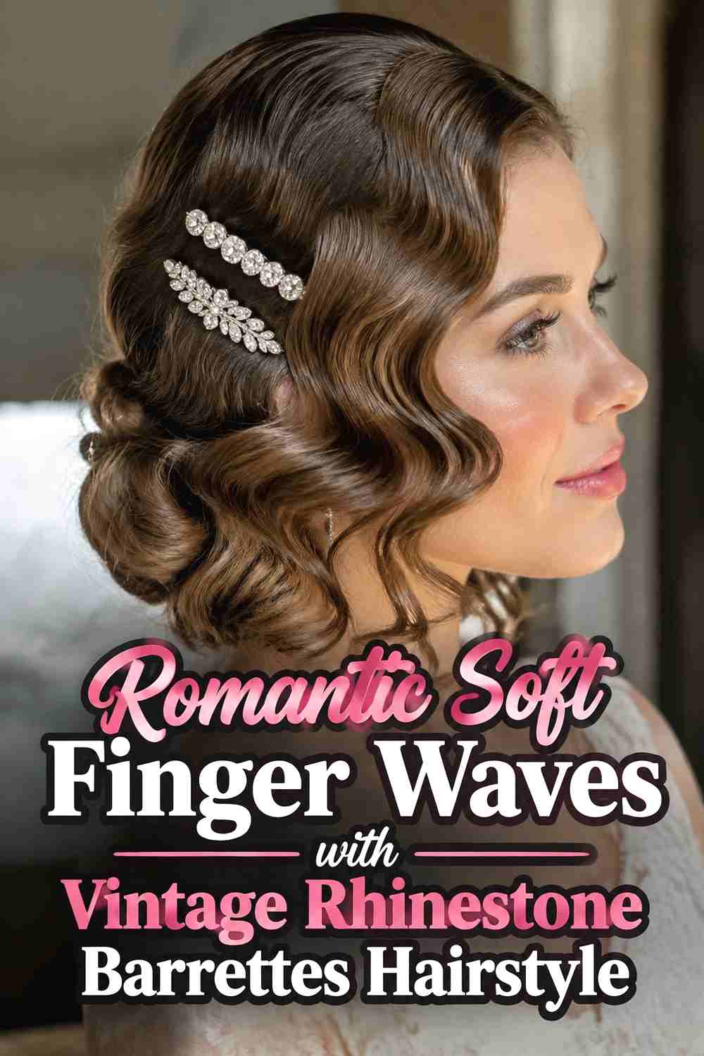 12. Romantic Soft Finger Waves With Vintage Rhinestone Barrettes Hairstyle