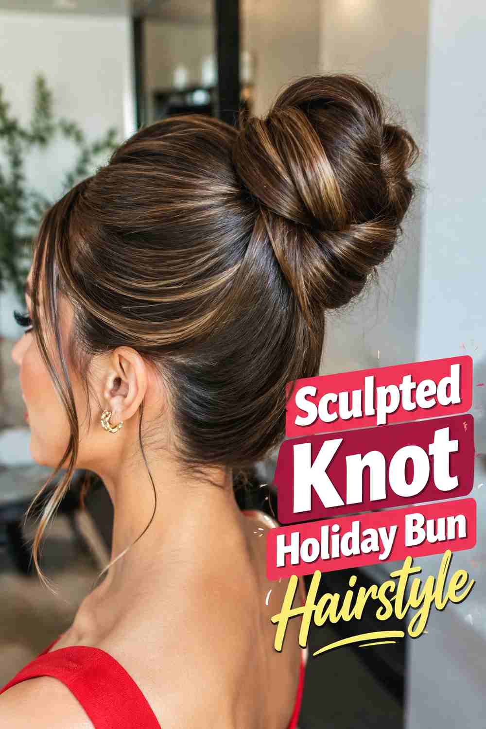 7. Sculpted Knot Holiday Bun Hairstyle