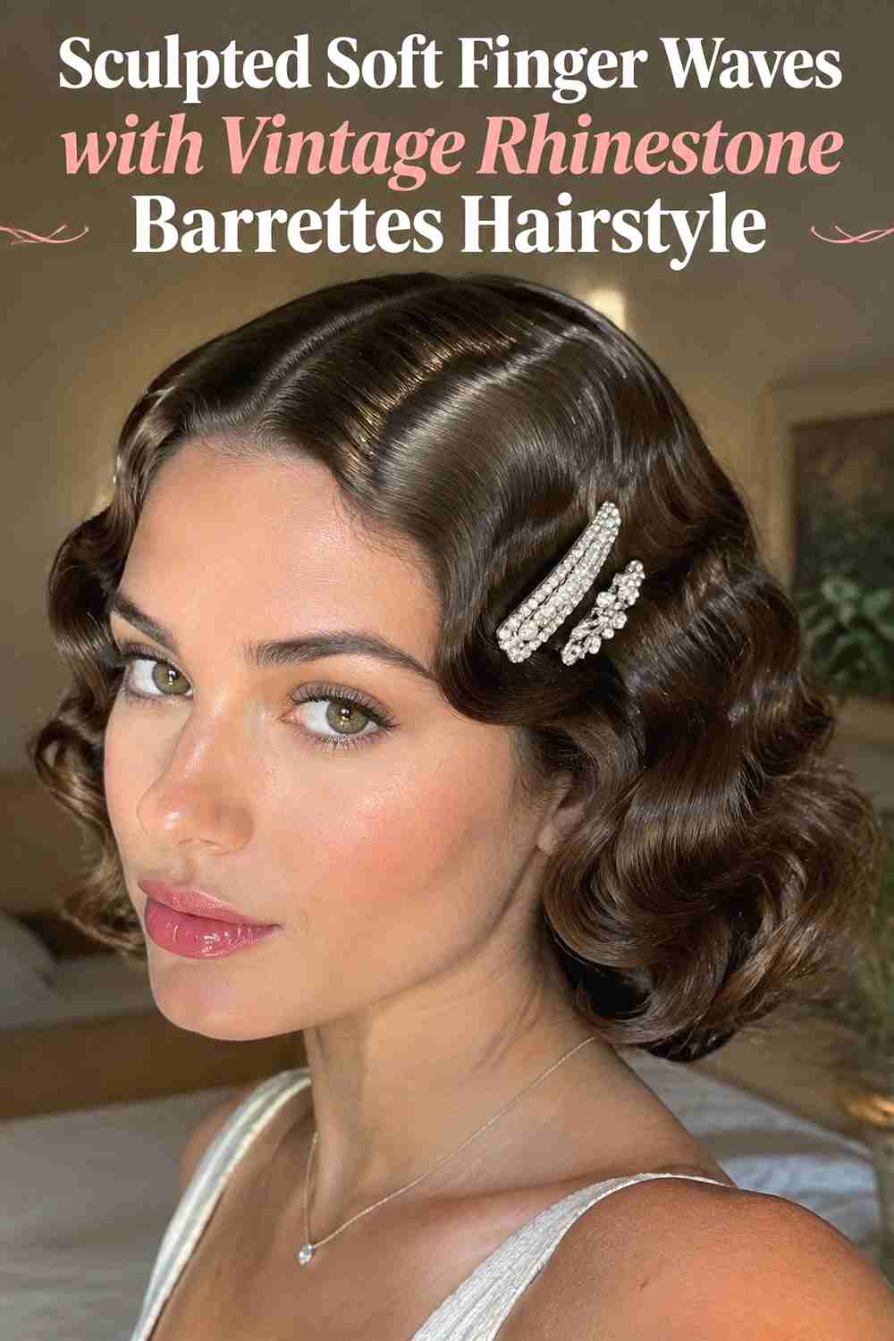 11. Sculpted Soft Finger Waves With Vintage Rhinestone Barrettes Hairstyle