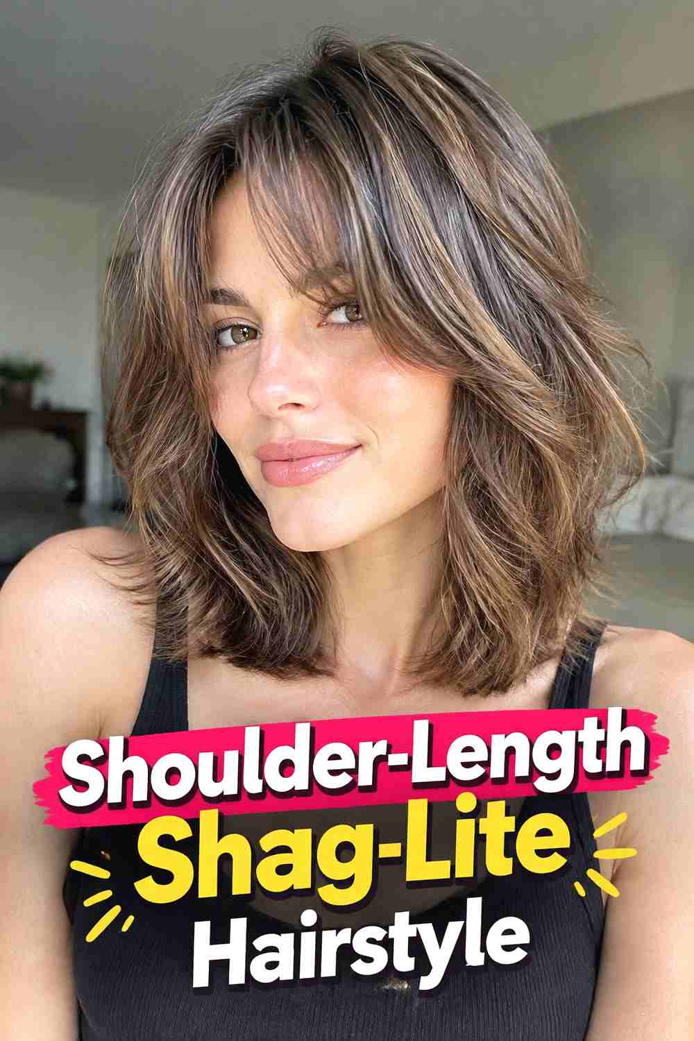 6. Shoulder Length Shag Lite Hairstyle