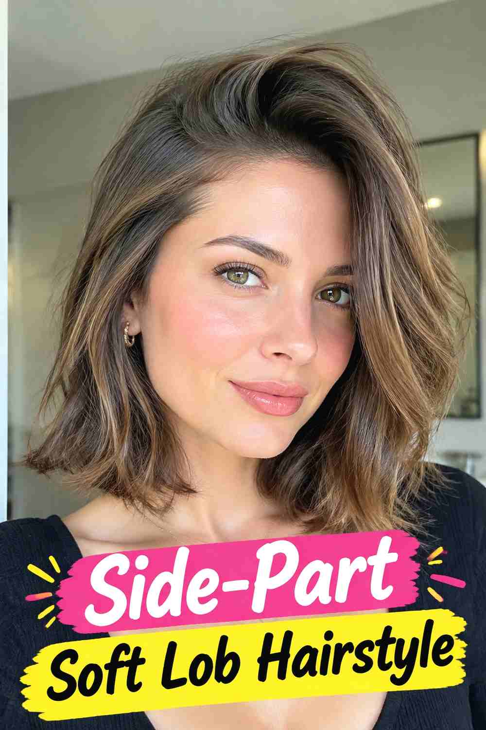 2. Side Part Soft Lob Hairstyle