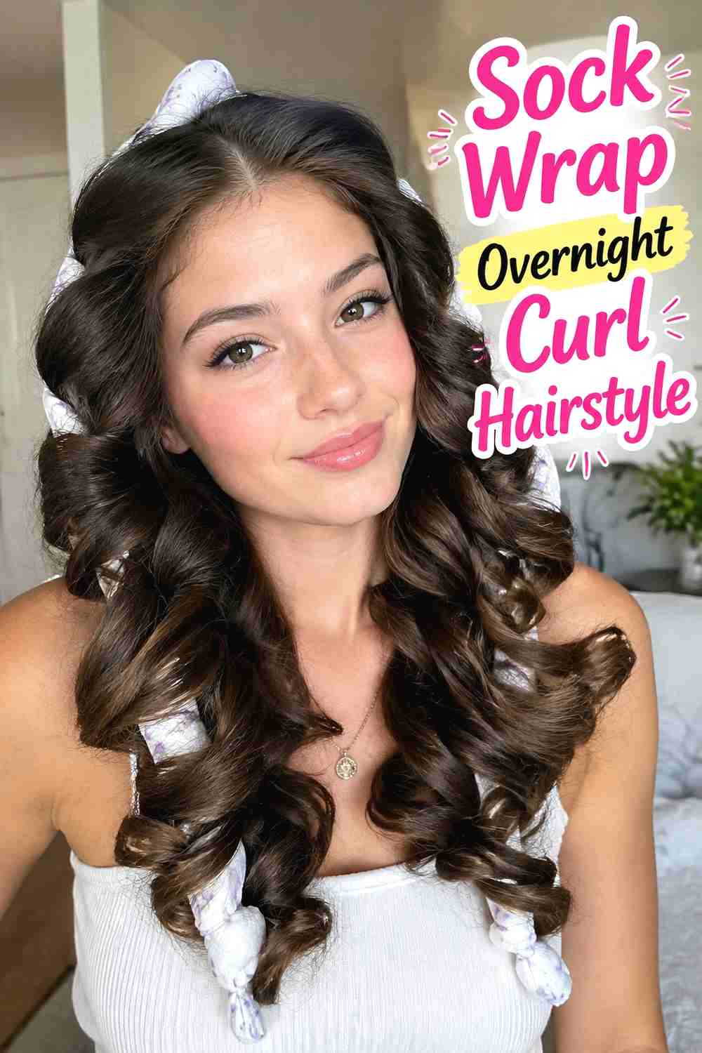 5. Sock Wrap Overnight Curl Hairstyle