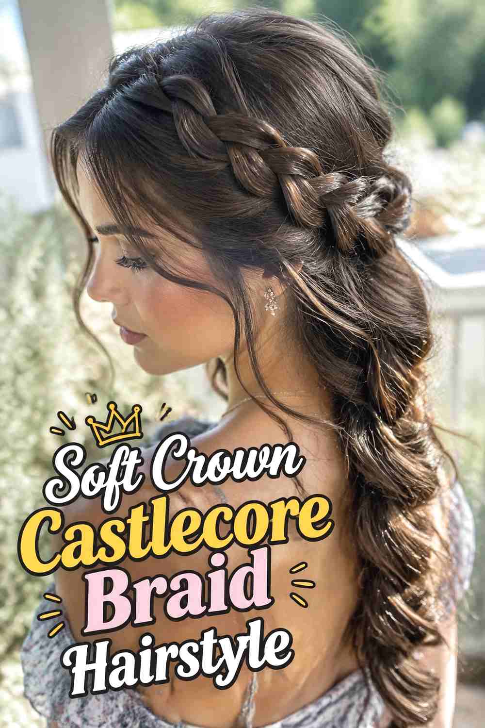1. Soft Crown Castlecore Braid Hairstyle