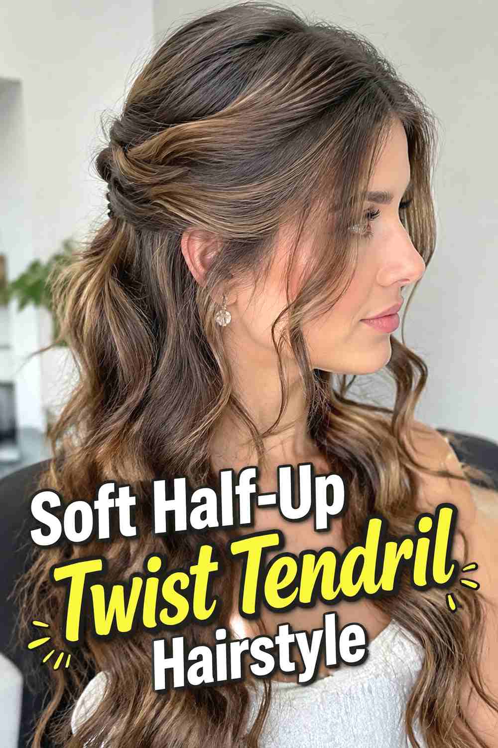 3. Soft Half Up Twist Tendril Hairstyle