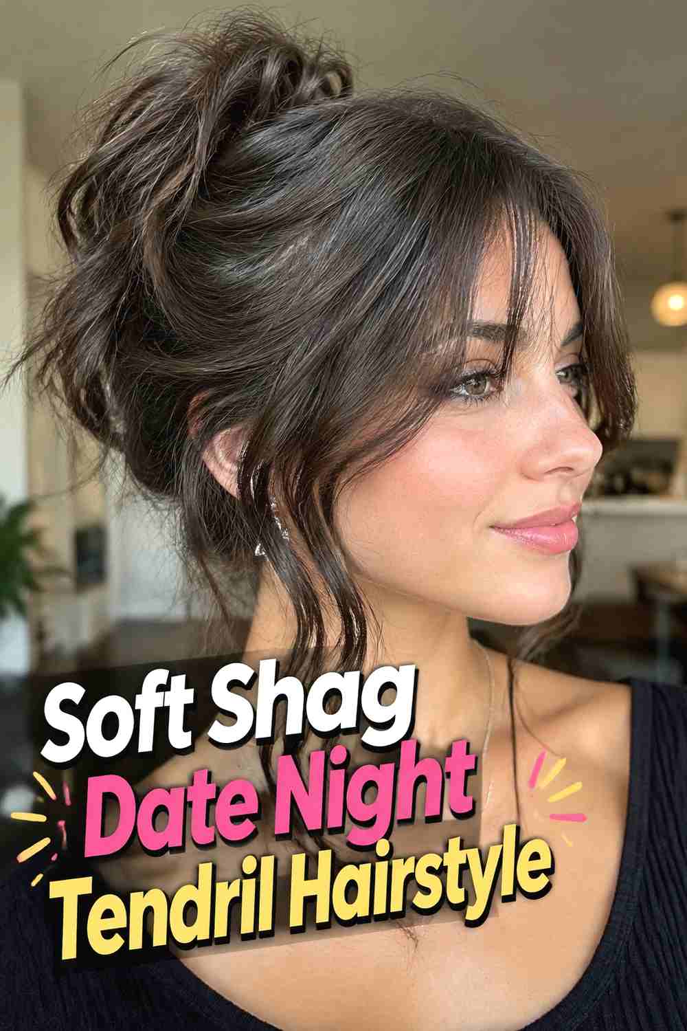 13. Soft Shag Date Night Tendril Hairstyle