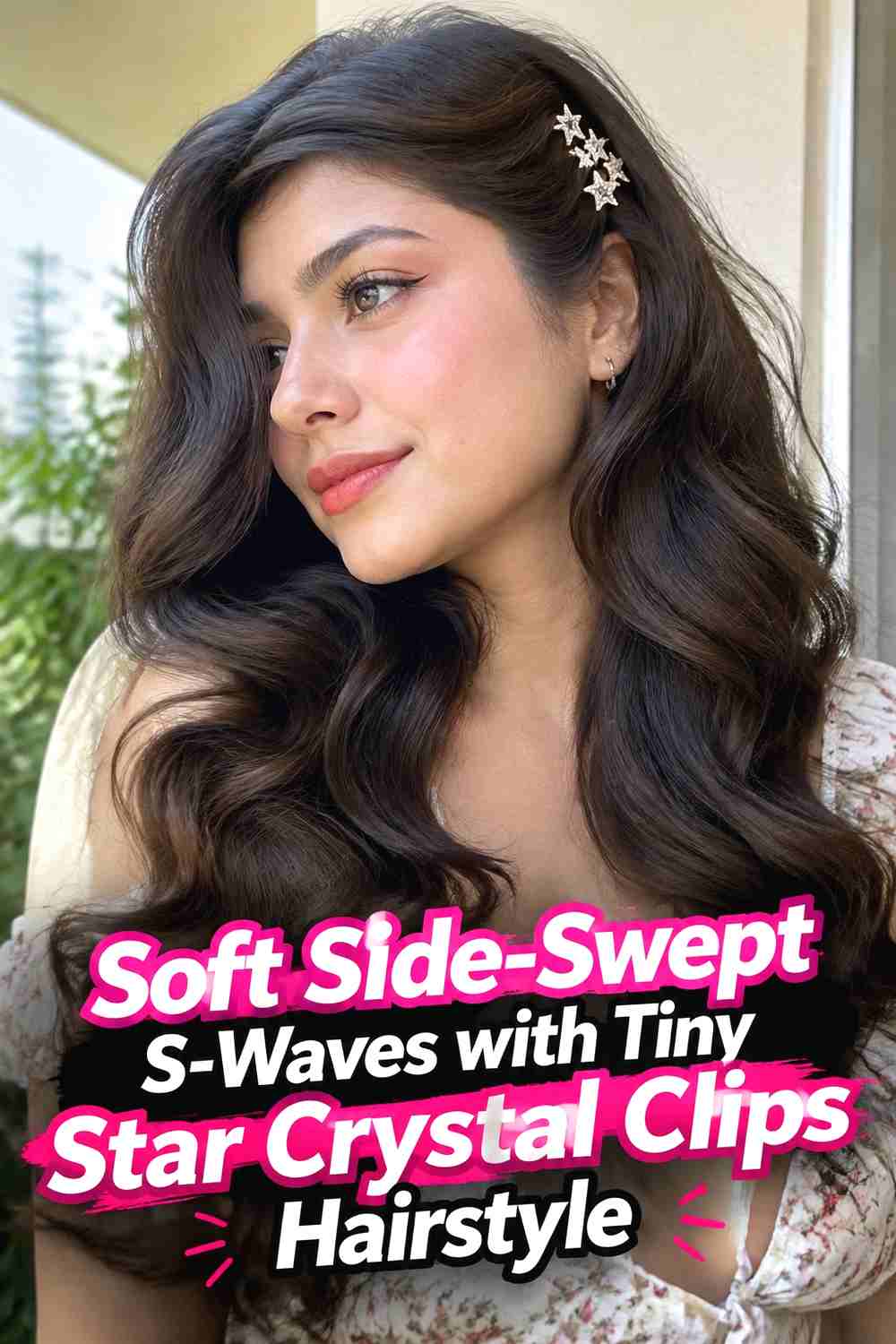 1. Soft Side Swept S Waves With Tiny Star Crystal Clips Hairstyle