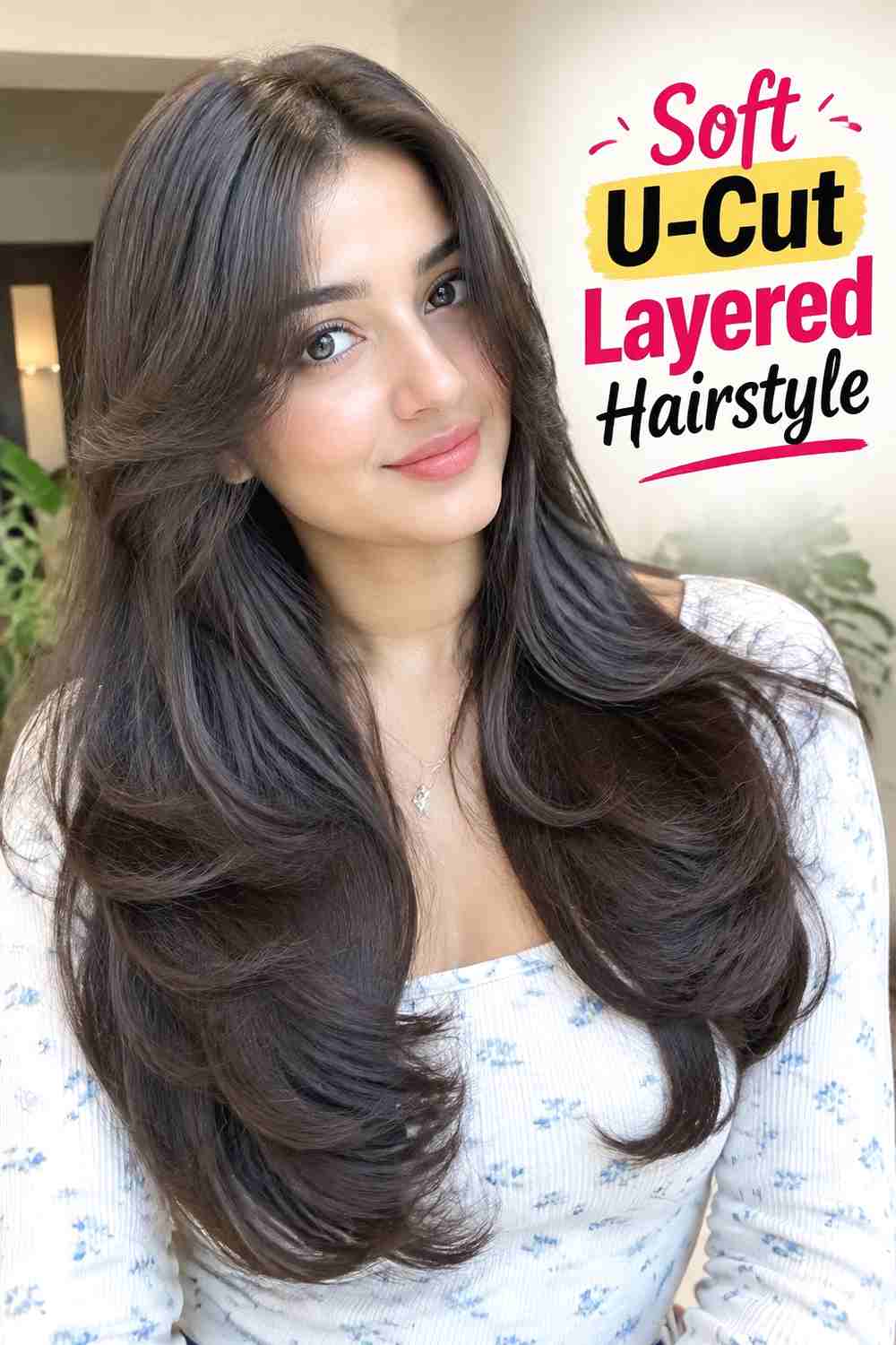 7. Soft U Cut Layered Hairstyle