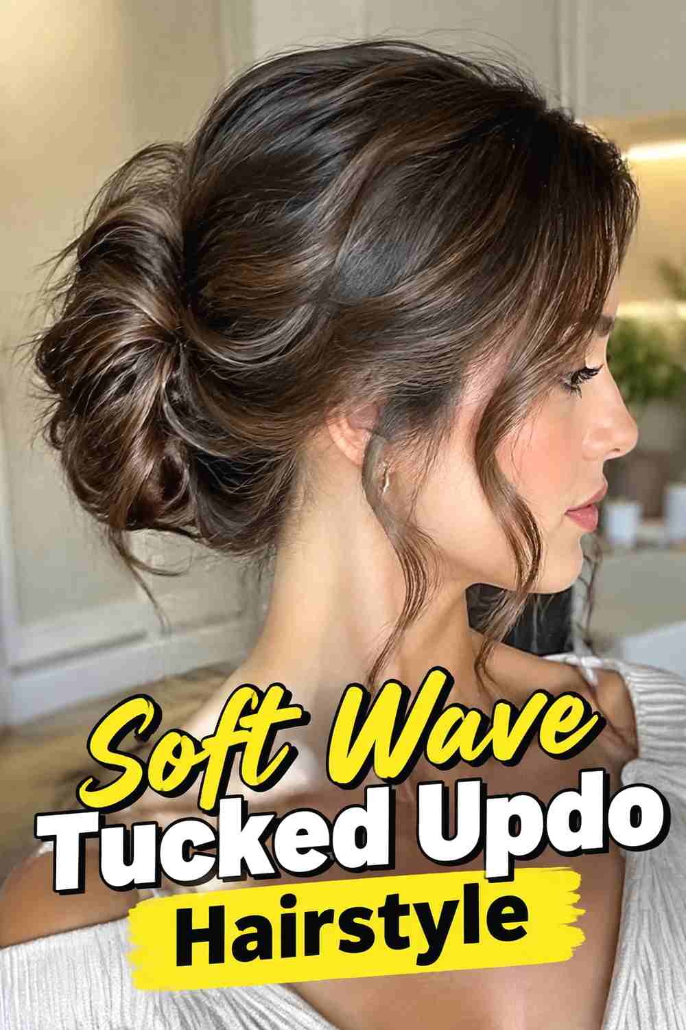 8. Soft Wave Tucked Updo Hairstyle