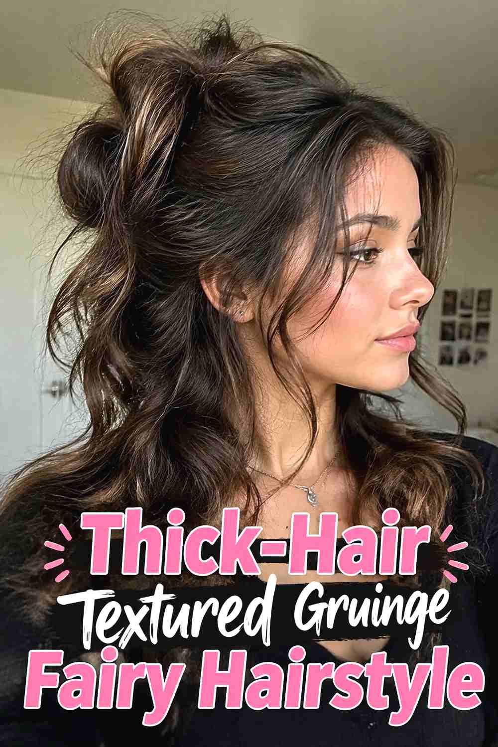 11. Thick Hair Textured Grunge Fairy Hairstyle