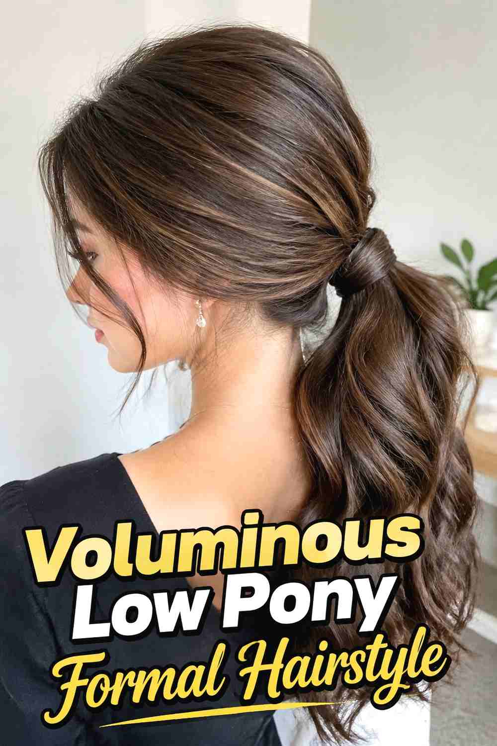 14. Voluminous Low Pony Formal Hairstyle