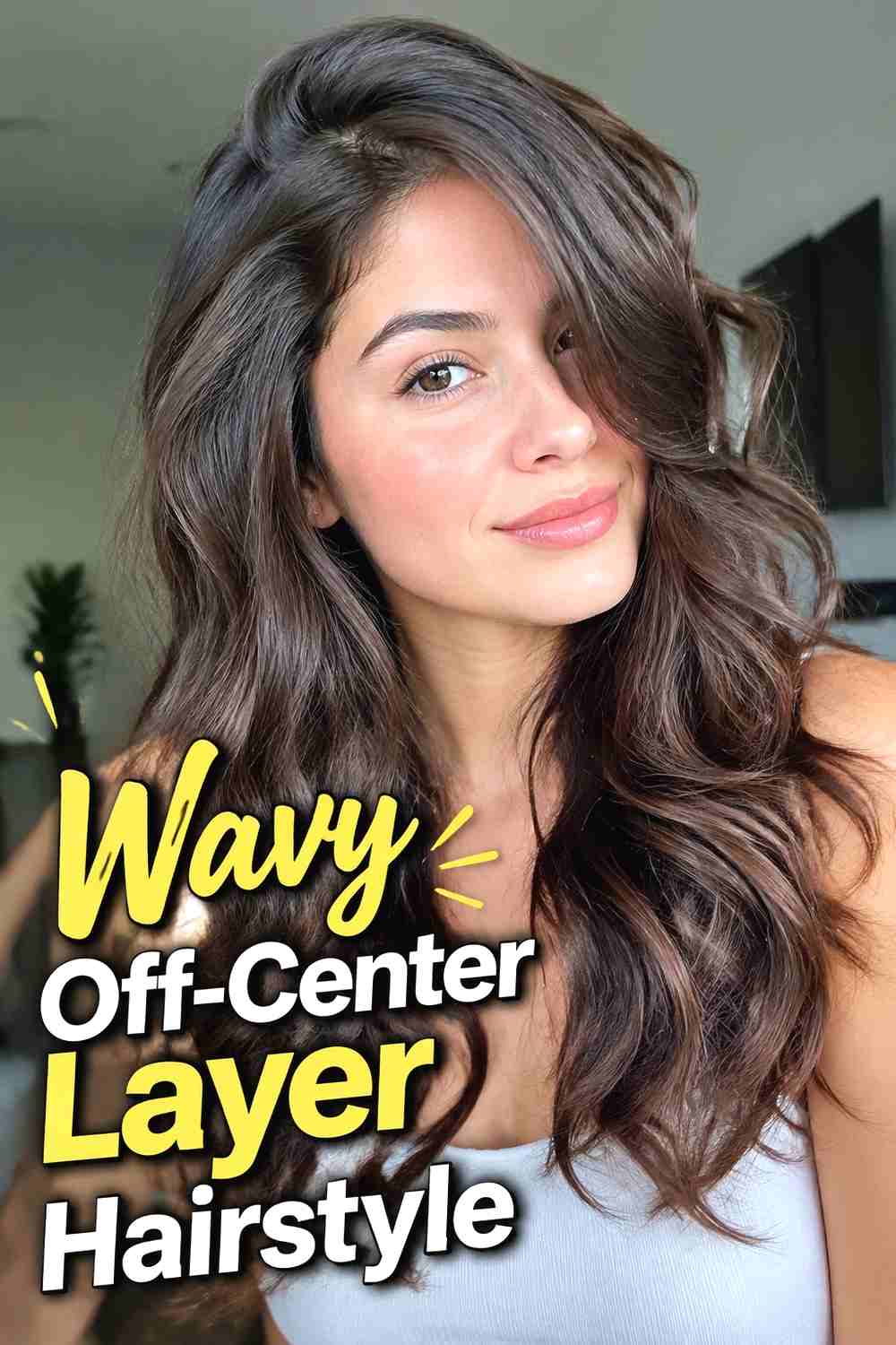 7. Wavy Off Center Layer Hairstyle